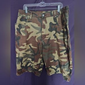 Men's Camo Cargo Shorts - Brown/Green Camouflage